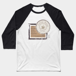 Vintage Coffee house stamp design Baseball T-Shirt